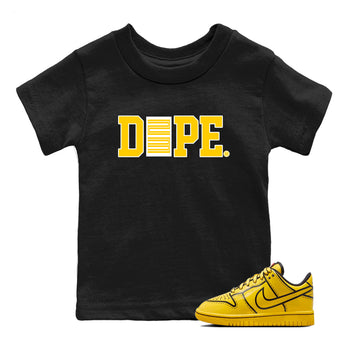 Best Christmas gifts for sneakerheads  – Sneaker Tees To Match Dunk Tour Yellow Sneakers – Dope 23 Kids T-Shirt Black 1