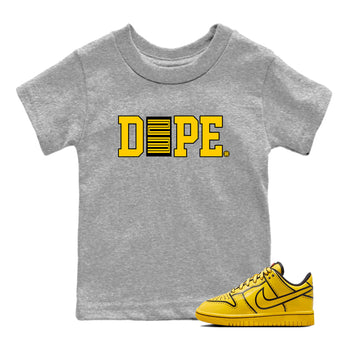 Best Christmas gifts for sneakerheads  – Sneaker Tees To Match Dunk Tour Yellow Sneakers – Dope 23 Kids T-Shirt Heather Grey 1