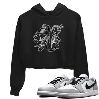 AJ1 Wolf Grey shirts to match jordans Dope sneaker match tees Air Jordan 1 Wolf Grey SNRT Sneaker Tees streetwear brand Black 1 crop tee