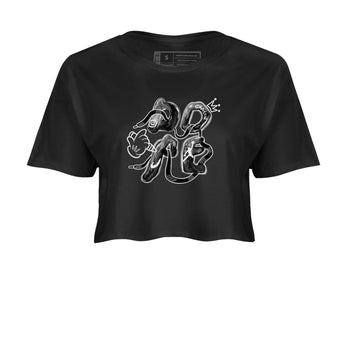 AJ1 Wolf Grey shirts to match jordans Dope sneaker match tees Air Jordan 1 Wolf Grey SNRT Sneaker Tees streetwear brand Black 2 crop tee
