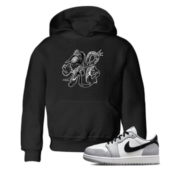 AJ1 Wolf Grey shirts to match jordans Dope sneaker match tees Air Jordan 1 Wolf Grey SNRT Sneaker Tees streetwear brand Baby and Youth Black 1 cotton tee