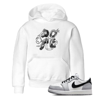 AJ1 Wolf Grey shirts to match jordans Dope sneaker match tees Air Jordan 1 Wolf Grey SNRT Sneaker Tees streetwear brand Baby and Youth White 1 cotton tee