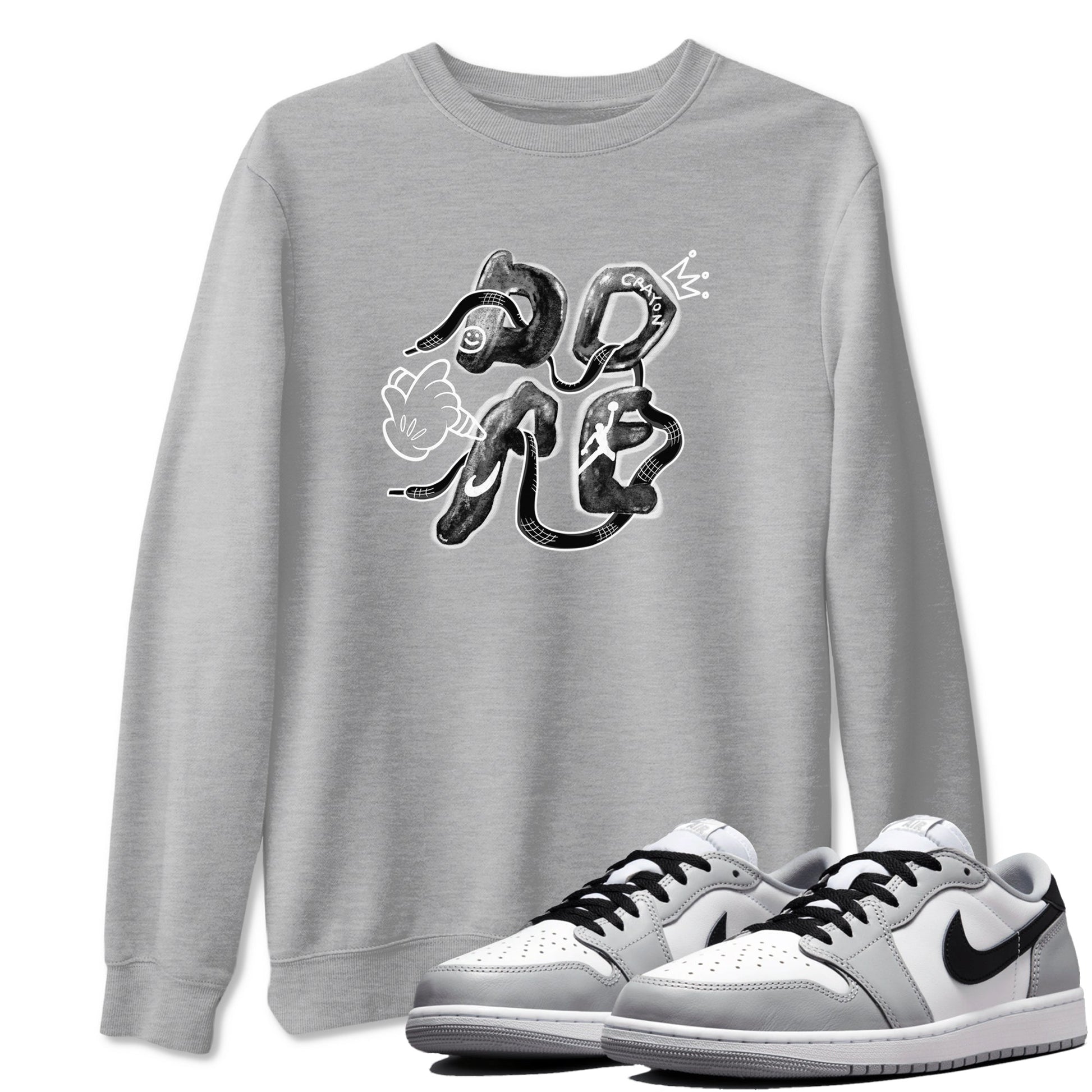 AJ1 Wolf Grey shirts to match jordans Dope sneaker match tees Air Jordan 1 Wolf Grey SNRT Sneaker Tees streetwear brand Heather Grey 1 unisex cotton tee