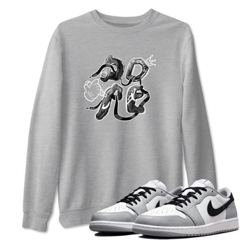 AJ1 Wolf Grey shirts to match jordans Dope sneaker match tees Air Jordan 1 Wolf Grey SNRT Sneaker Tees streetwear brand Heather Grey 1 unisex cotton tee