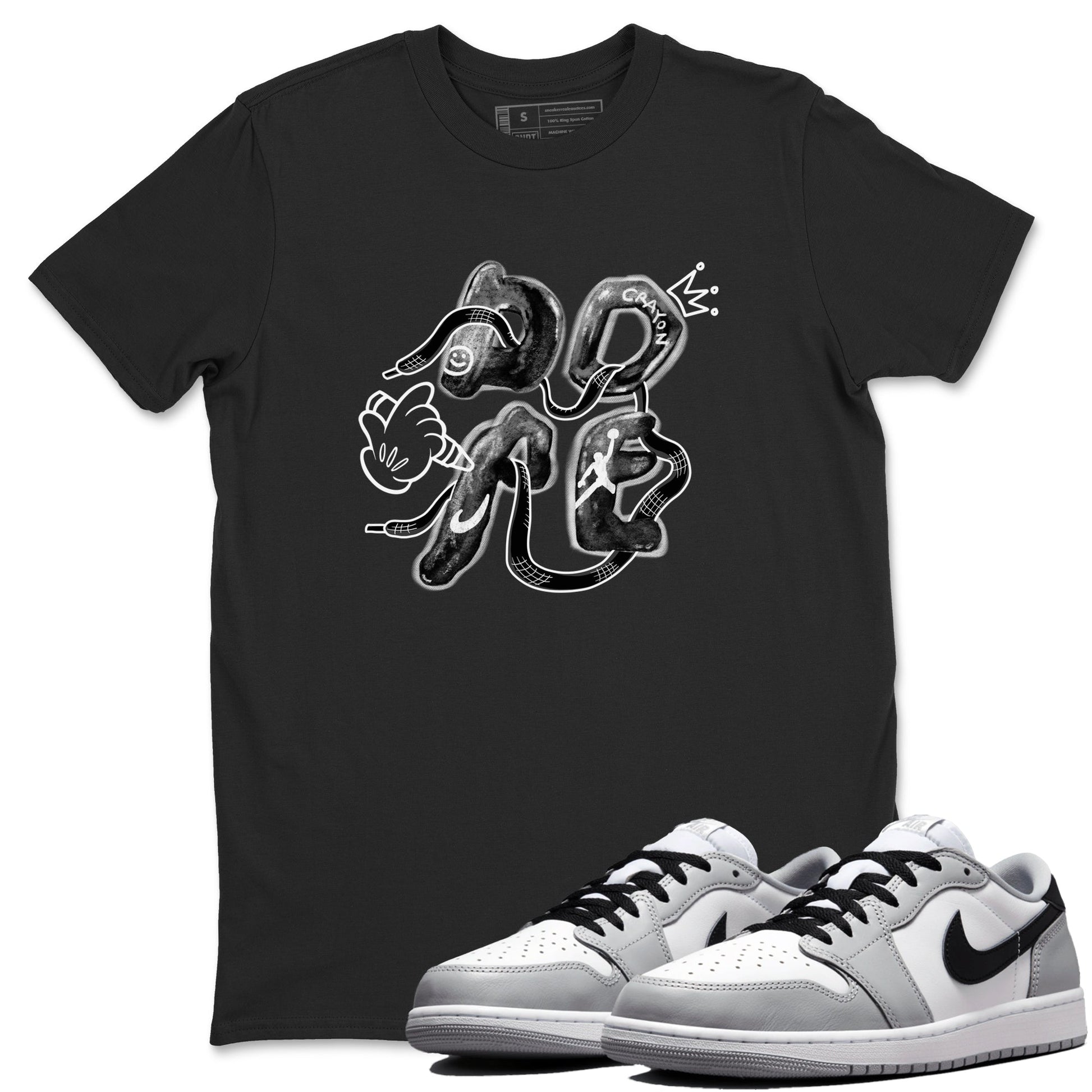 AJ1 Wolf Grey shirts to match jordans Dope sneaker match tees Air Jordan 1 Wolf Grey SNRT Sneaker Tees streetwear brand Black 1 unisex cotton tee