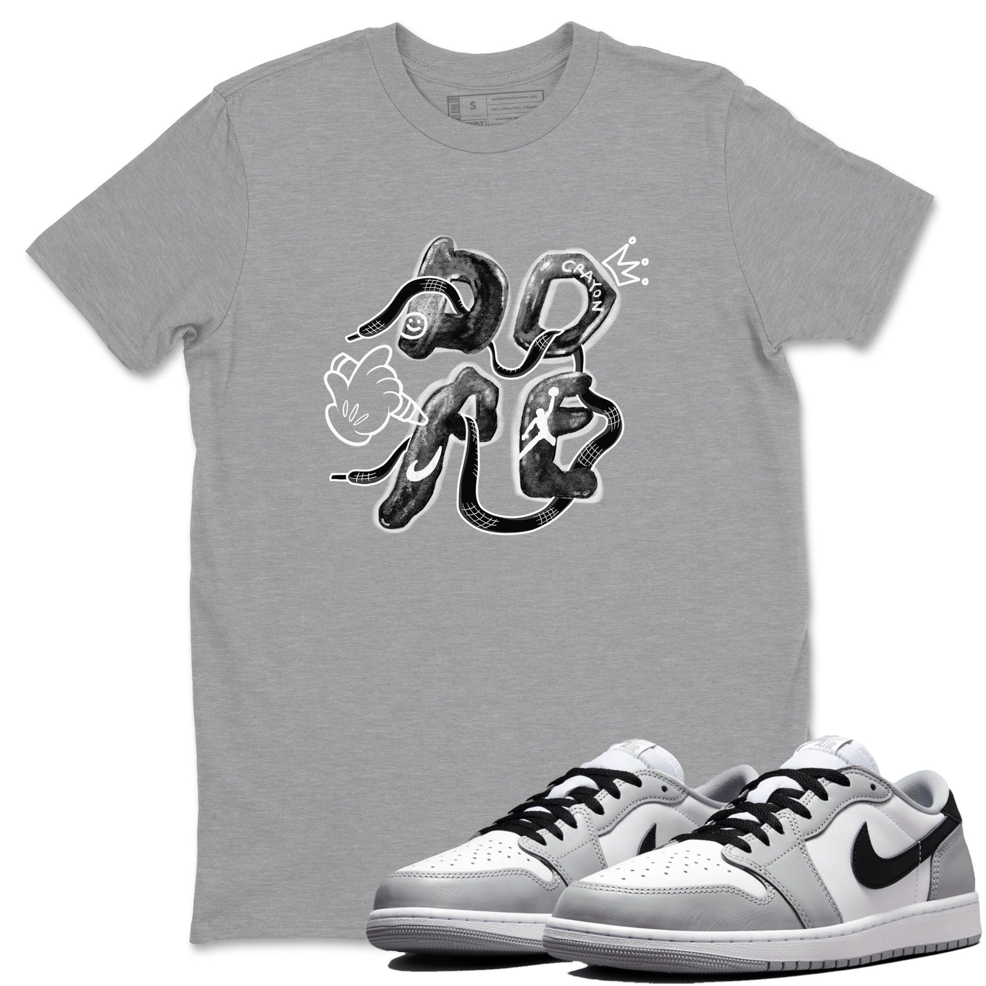 AJ1 Wolf Grey shirts to match jordans Dope sneaker match tees Air Jordan 1 Wolf Grey SNRT Sneaker Tees streetwear brand Heather Grey 1 unisex cotton tee