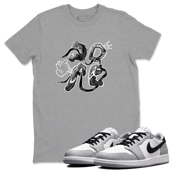AJ1 Wolf Grey shirts to match jordans Dope sneaker match tees Air Jordan 1 Wolf Grey SNRT Sneaker Tees streetwear brand Heather Grey 1 unisex cotton tee