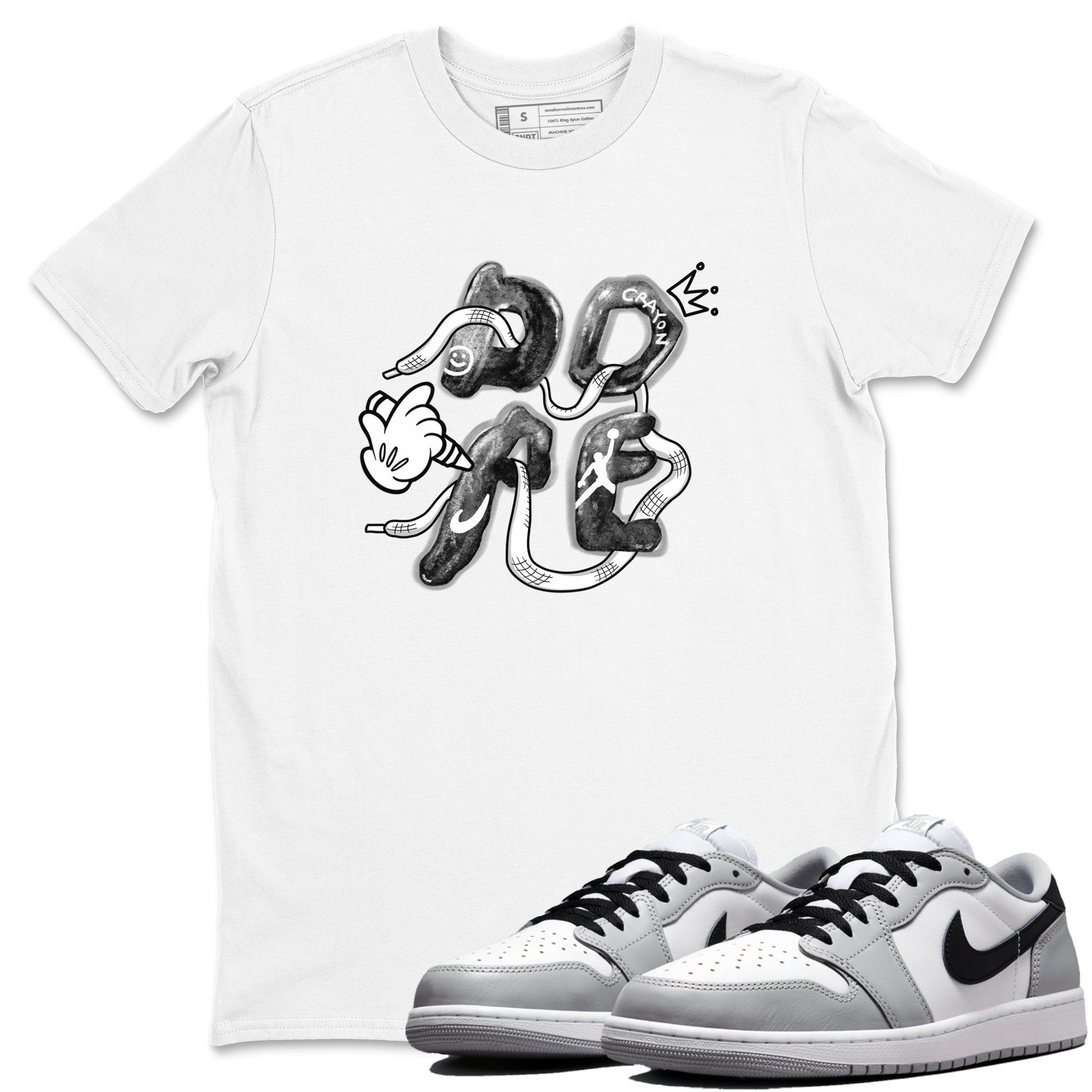 AJ1 Wolf Grey shirts to match jordans Dope sneaker match tees Air Jordan 1 Wolf Grey SNRT Sneaker Tees streetwear brand White 1 unisex cotton tee