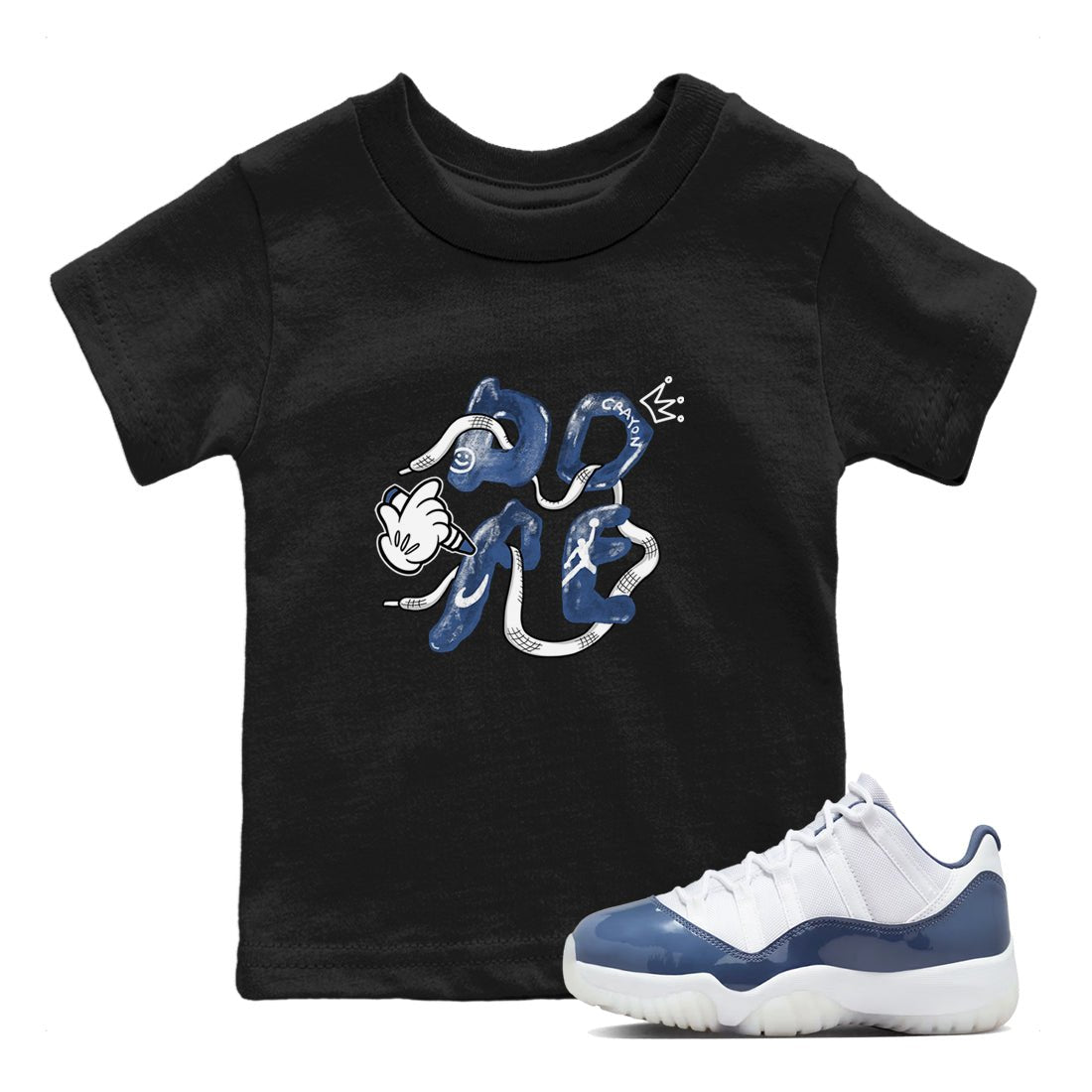 11s Diffused Blue shirts to match jordans Dope sneaker match tees Air Jordan 11 Diffused Blue SNRT Sneaker Tees streetwear brand Baby and Youth Black 1 cotton tee
