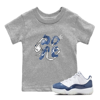 11s Diffused Blue shirts to match jordans Dope sneaker match tees Air Jordan 11 Diffused Blue SNRT Sneaker Tees streetwear brand Baby and Youth Heather Grey 1 cotton tee