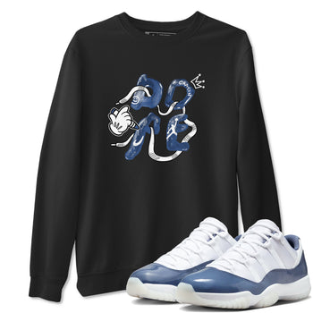 11s Diffused Blue shirts to match jordans Dope sneaker match tees Air Jordan 11 Diffused Blue SNRT Sneaker Tees streetwear brand Black 1 unisex cotton tee