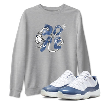 11s Diffused Blue shirts to match jordans Dope sneaker match tees Air Jordan 11 Diffused Blue SNRT Sneaker Tees streetwear brand Heather Grey 1 unisex cotton tee