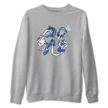11s Diffused Blue shirts to match jordans Dope sneaker match tees Air Jordan 11 Diffused Blue SNRT Sneaker Tees streetwear brand Heather Grey 2 unisex cotton tee