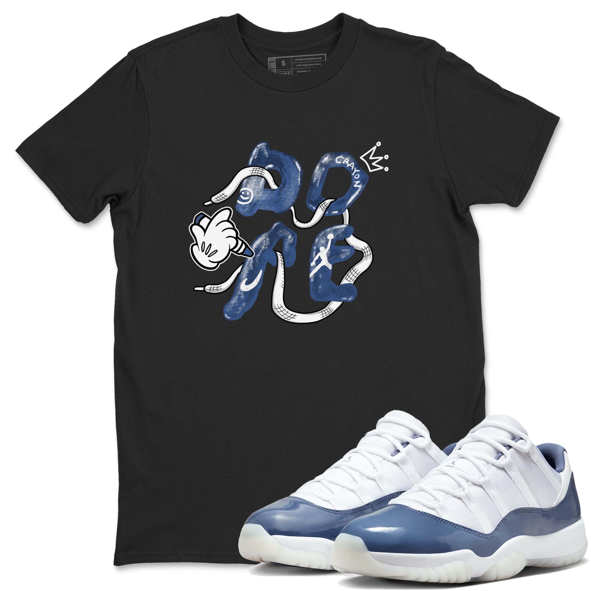 11s Diffused Blue shirts to match jordans Dope sneaker match tees Air Jordan 11 Diffused Blue SNRT Sneaker Tees streetwear brand Black 1 unisex cotton tee