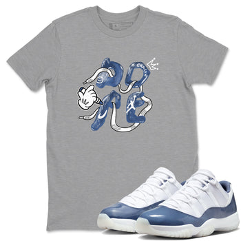 11s Diffused Blue shirts to match jordans Dope sneaker match tees Air Jordan 11 Diffused Blue SNRT Sneaker Tees streetwear brand Heather Grey 1 unisex cotton tee