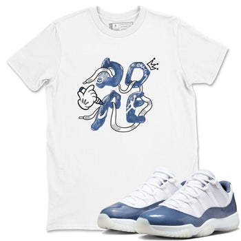 11s Diffused Blue shirts to match jordans Dope sneaker match tees Air Jordan 11 Diffused Blue SNRT Sneaker Tees streetwear brand White 1 unisex cotton tee