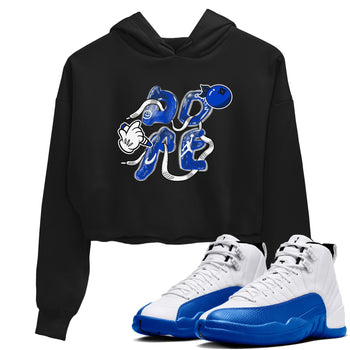 12s Blueberry shirts to match jordans Dope sneaker match tees Air Jordan 12 Blueberry SNRT Sneaker Release Tees unisex cotton Black 1 Crop Shirts