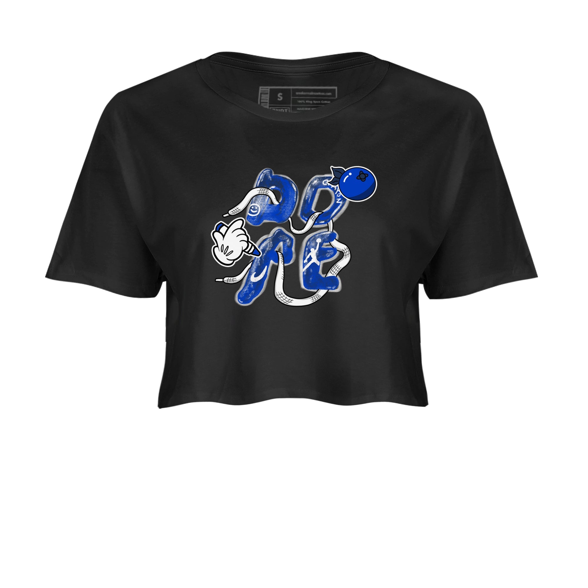 12s Blueberry shirts to match jordans Dope sneaker match tees Air Jordan 12 Blueberry SNRT Sneaker Release Tees unisex cotton Black 2 Crop Shirts
