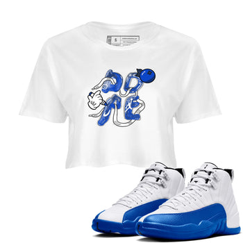 12s Blueberry shirts to match jordans Dope sneaker match tees Air Jordan 12 Blueberry SNRT Sneaker Release Tees unisex cotton White 1 Crop Shirts