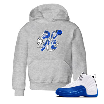 12s Blueberry shirts to match jordans Dope sneaker match tees Air Jordan 12 Blueberry SNRT Sneaker Release Tees Youth Baby Heather Grey 1 crew neck shirts
