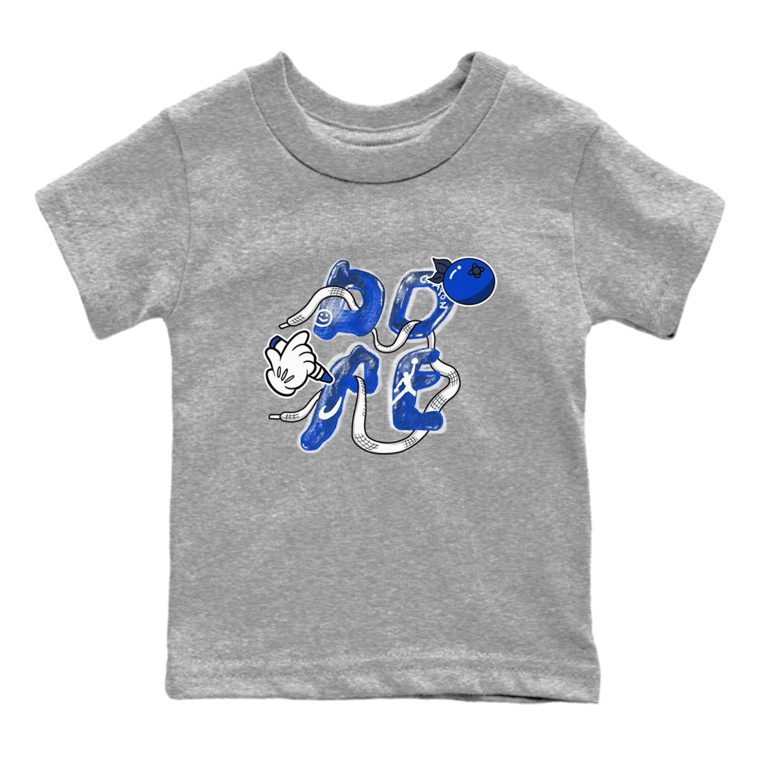12s Blueberry shirts to match jordans Dope sneaker match tees Air Jordan 12 Blueberry SNRT Sneaker Release Tees Youth Baby Heather Grey 2 crew neck shirts