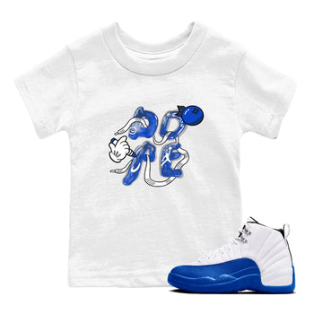 12s Blueberry shirts to match jordans Dope sneaker match tees Air Jordan 12 Blueberry SNRT Sneaker Release Tees Youth Baby White 1 crew neck shirts