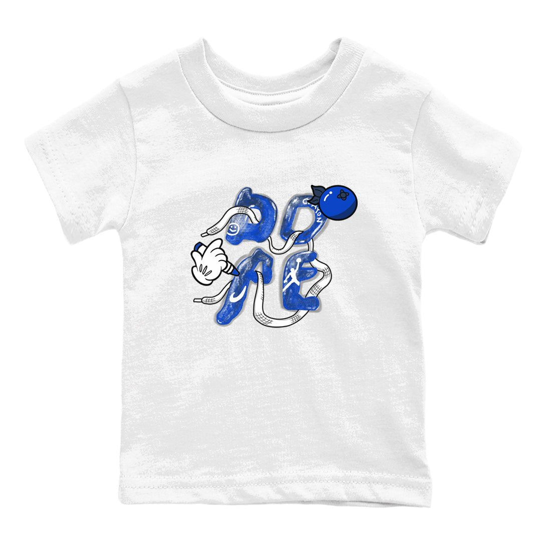 12s Blueberry shirts to match jordans Dope sneaker match tees Air Jordan 12 Blueberry SNRT Sneaker Release Tees Youth Baby White 2 crew neck shirts