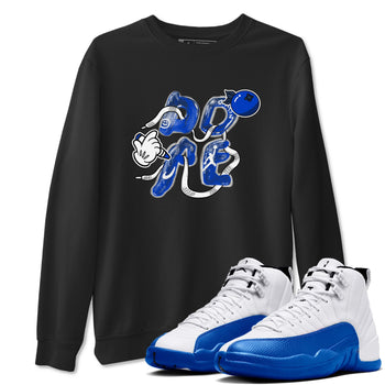 12s Blueberry shirts to match jordans Dope sneaker match tees Air Jordan 12 Blueberry SNRT Sneaker Release Tees unisex cotton Black 1 crew neck shirts