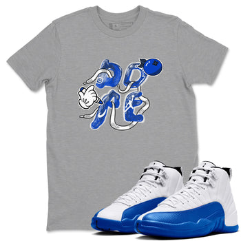12s Blueberry shirts to match jordans Dope sneaker match tees Air Jordan 12 Blueberry SNRT Sneaker Release Tees unisex cotton Heather Grey 1 crew neck shirts