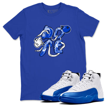 12s Blueberry shirts to match jordans Dope sneaker match tees Air Jordan 12 Blueberry SNRT Sneaker Release Tees unisex cotton Royal Blue 1 crew neck shirts