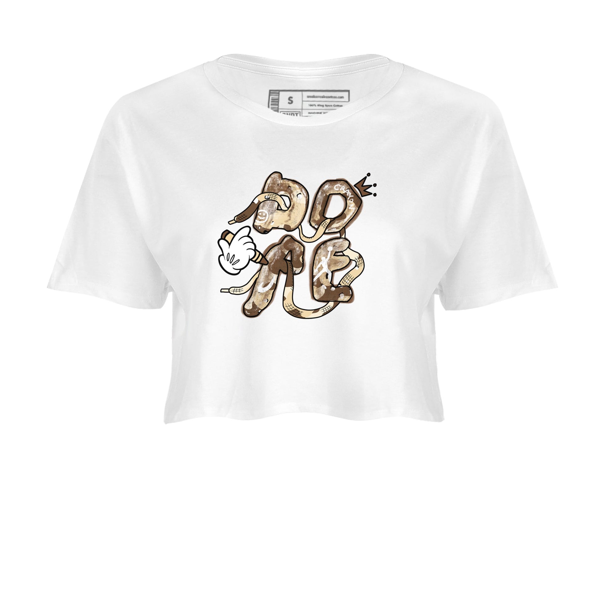 3s Desert Camo shirts to match jordans Dope sneaker match tees Air Jordan 3 Desert Camo SNRT Sneaker Tees streetwear brand White 2 crop tee
