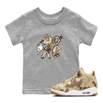 3s Desert Camo shirts to match jordans Dope sneaker match tees Air Jordan 3 Desert Camo SNRT Sneaker Tees streetwear brand Baby and Youth Heather Grey 1 cotton tee