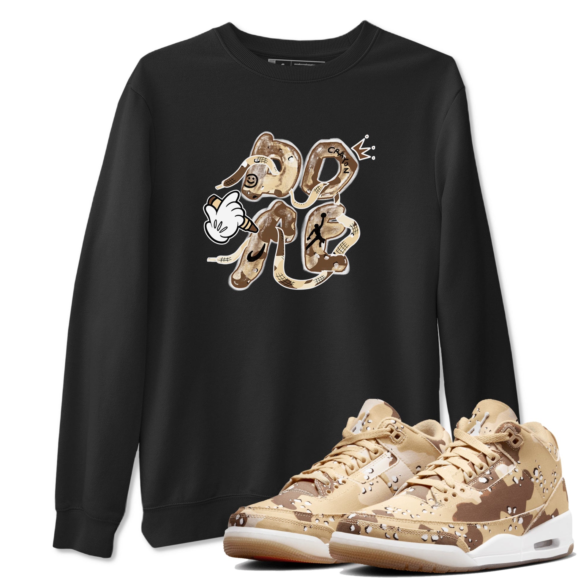 3s Desert Camo shirts to match jordans Dope sneaker match tees Air Jordan 3 Desert Camo SNRT Sneaker Tees streetwear brand Black 1 unisex cotton tee
