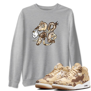 3s Desert Camo shirts to match jordans Dope sneaker match tees Air Jordan 3 Desert Camo SNRT Sneaker Tees streetwear brand Heather Grey 1 unisex cotton tee