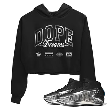 AE 1 Silver Metallic shirts to match jordans Dope Dreams graphic tees AE 1 Silver Metallic t shirts to match sneakers SNRT Sneaker Tees unisex cotton Black 1 crop tee