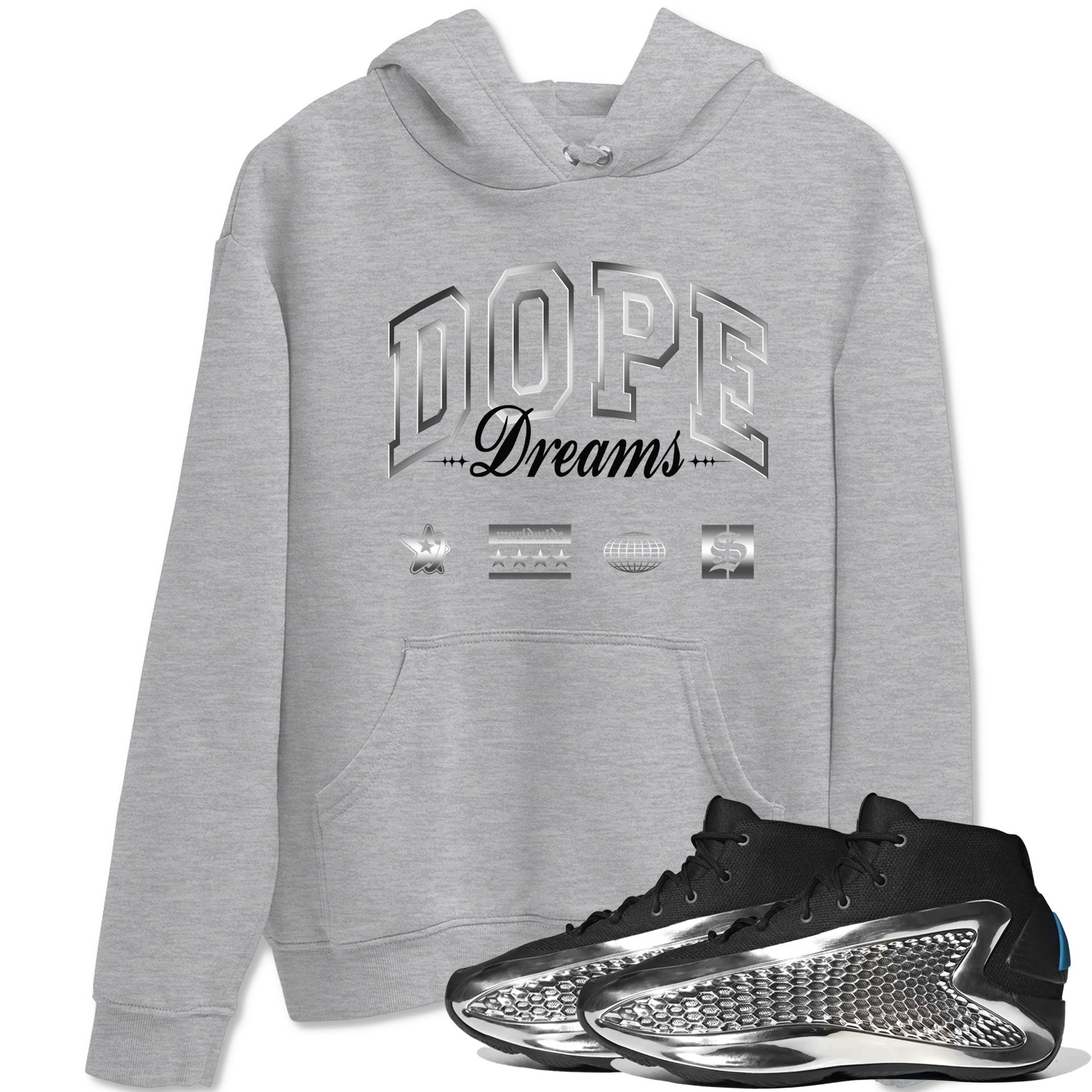 AE 1 Silver Metallic shirts to match jordans Dope Dreams graphic tees AE 1 Silver Metallic t shirts to match sneakers SNRT Sneaker Tees unisex cotton Heather Grey 1 shirts