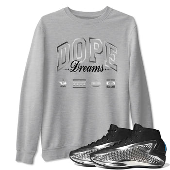 AE 1 Silver Metallic shirts to match jordans Dope Dreams graphic tees AE 1 Silver Metallic t shirts to match sneakers SNRT Sneaker Tees unisex cotton Heather Grey 1 shirts