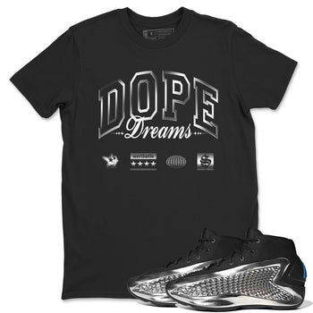 AE 1 Silver Metallic shirts to match jordans Dope Dreams graphic tees AE 1 Silver Metallic t shirts to match sneakers SNRT Sneaker Tees unisex cotton Black 1 shirts