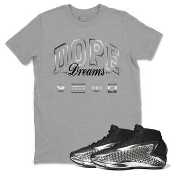 AE 1 Silver Metallic shirts to match jordans Dope Dreams graphic tees AE 1 Silver Metallic t shirts to match sneakers SNRT Sneaker Tees unisex cotton Heather Grey 1 shirts