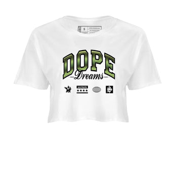 Sneaker match tees – Sneaker Tees To Match Air Foamposite One Pine Green Shoes – Dope Dreams Crop T-Shirt White 2