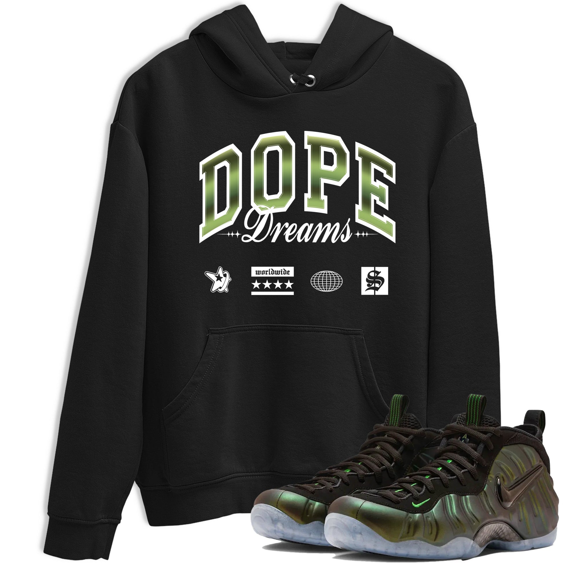 Sneaker match tees – Sneaker Tees To Match Air Foamposite One Pine Green Shoes – Dope Dreams Tee Black 1