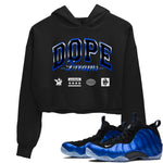 Air Foamposite One Royal shirts to match jordans Dope Dreams sneaker match tees Air Foamposite One Royal SNRT Sneaker Release Tees unisex cotton Black 1 Crop Shirts