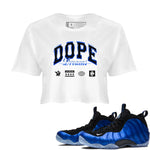 Air Foamposite One Royal shirts to match jordans Dope Dreams sneaker match tees Air Foamposite One Royal SNRT Sneaker Release Tees unisex cotton White 1 Crop Shirts