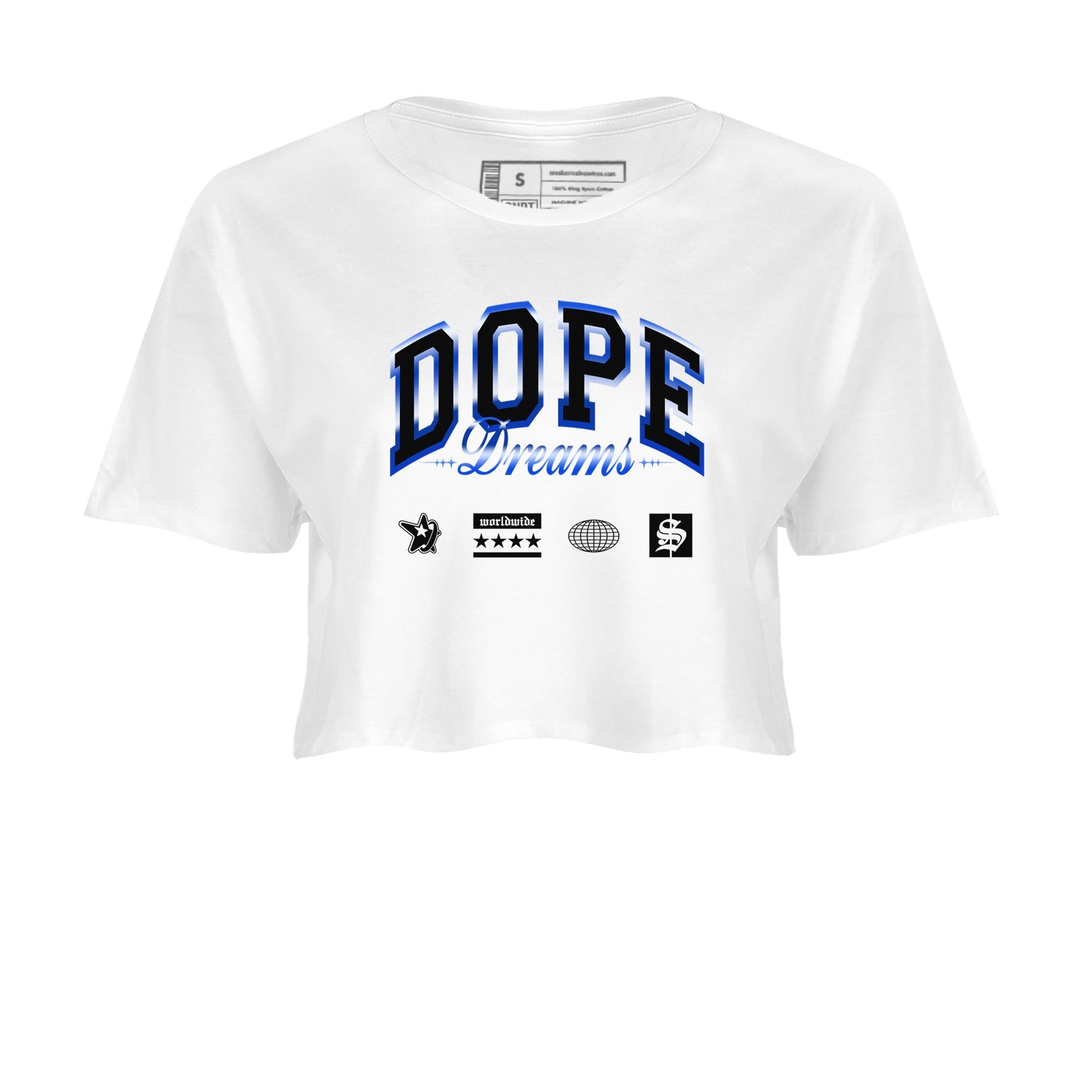 Air Foamposite One Royal shirts to match jordans Dope Dreams sneaker match tees Air Foamposite One Royal SNRT Sneaker Release Tees unisex cotton White 2 Crop Shirts