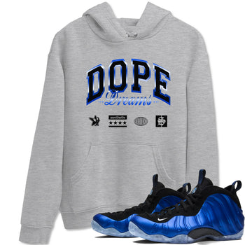 Air Foamposite One Royal shirts to match jordans Dope Dreams sneaker match tees Air Foamposite One Royal SNRT Sneaker Release Tees unisex cotton Heather Grey 1 crew neck shirts