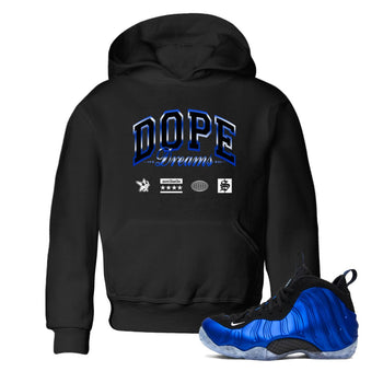 Air Foamposite One Royal shirts to match jordans Dope Dreams sneaker match tees Air Foamposite One Royal SNRT Sneaker Release Tees Youth Baby Black 1 crew neck shirts