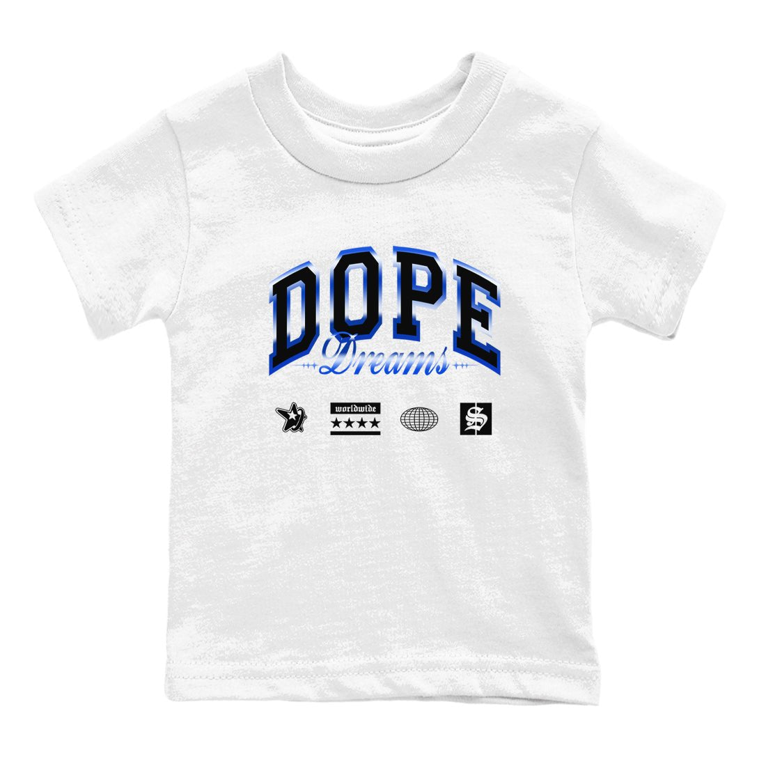 Air Foamposite One Royal shirts to match jordans Dope Dreams sneaker match tees Air Foamposite One Royal SNRT Sneaker Release Tees Youth Baby White 2 crew neck shirts