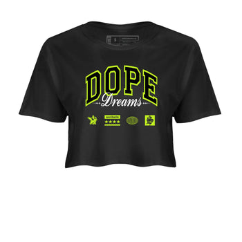 AF1 Volt shirts to match jordans Dope Dreams sneaker match tees Air Force 1 Volt match shoes to clothes SNRT Sneaker Tees unisex cotton Black 2 crop tee