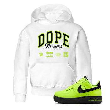 AF1 Volt shirts to match jordans Dope Dreams sneaker match tees Air Force 1 Volt match shoes to clothes SNRT Sneaker Tees Youth Baby White 1 tee
