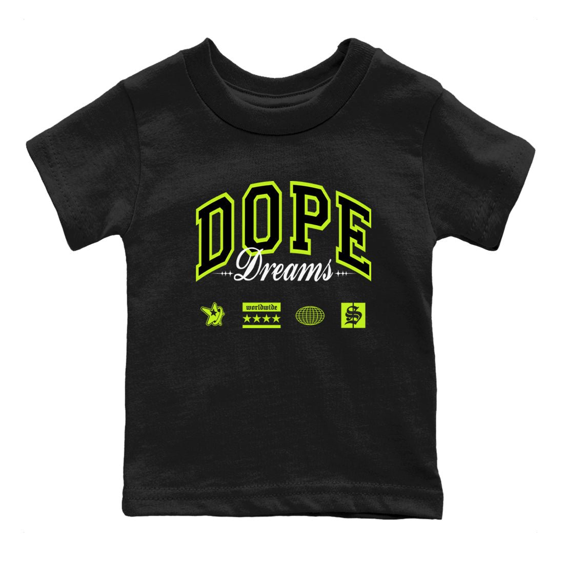 AF1 Volt shirts to match jordans Dope Dreams sneaker match tees Air Force 1 Volt match shoes to clothes SNRT Sneaker Tees Youth Baby Black 2 tee